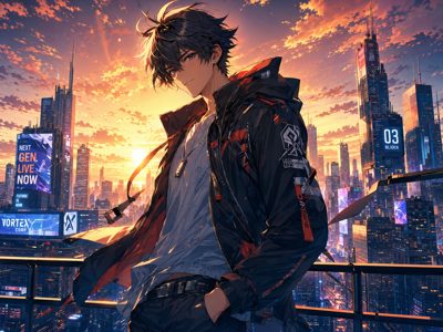 抖音风动漫-都市黄昏少年行热血短片
